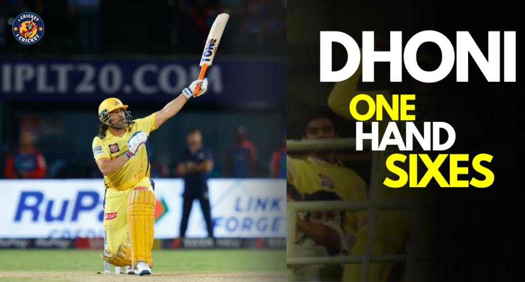 MS Dhoni one hand sixes